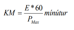 KM=(E*60/PMax)mínútur