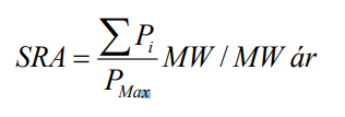 SRA = (Pi/PMax) * MW / MW ár
